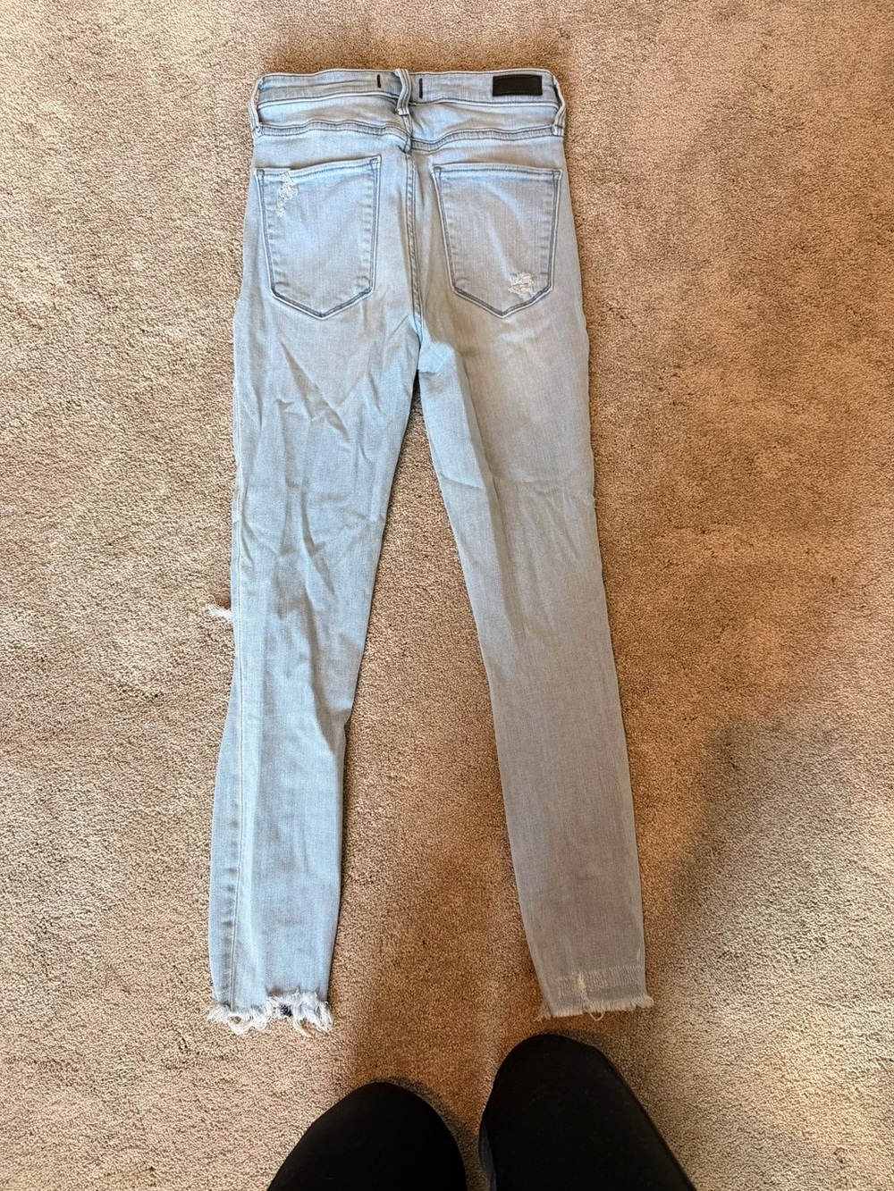 Abercrombie & Fitch Light Blue Skinny Jeans with Frayed Hem